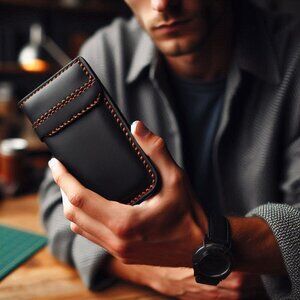Brand New - Handcrafted Full-Grain Leather Phone Case/Slip – 6.5"x4"